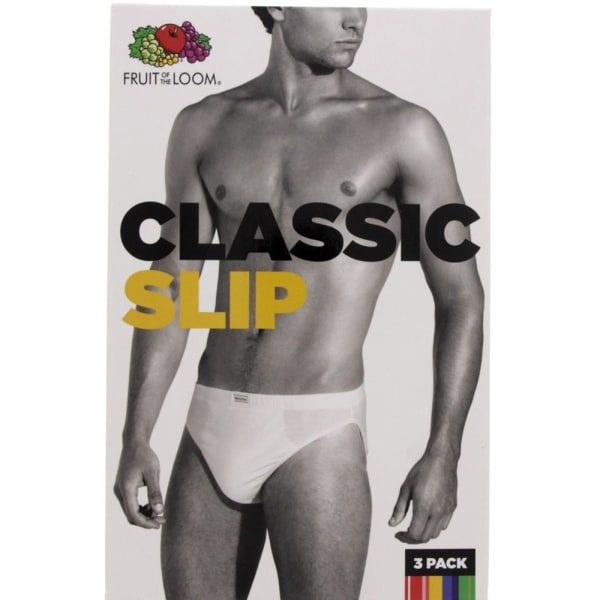 Fruit Of The Loom Herre Klassiske Hip Briefs (pakke med 3) Hvid V White S