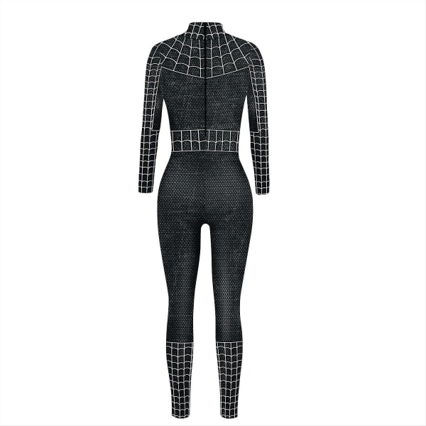 Seksikäs Body Musta Hämähäkki Nainen Spandex Halloween Cosplay Naiset Supersankari Puku Jumpsuit M