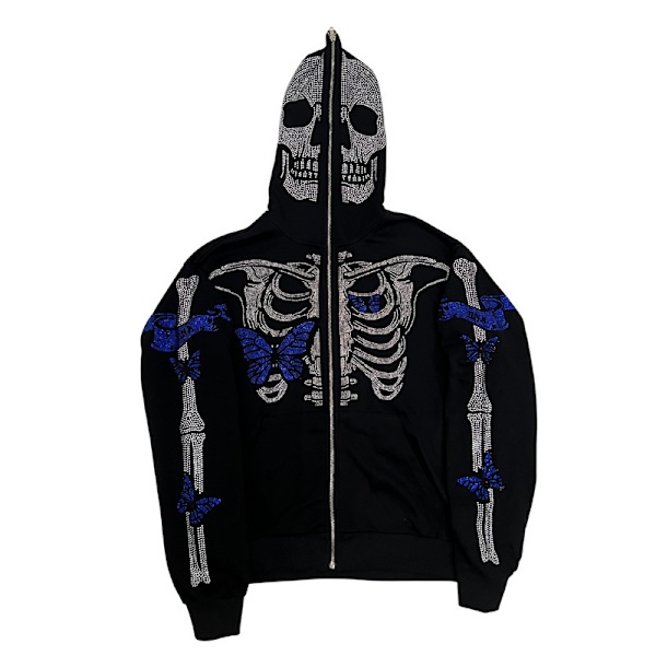 Y2K Full Zip Up Hoodie Herre Høst Vinter Gothic Genser Style 10 M