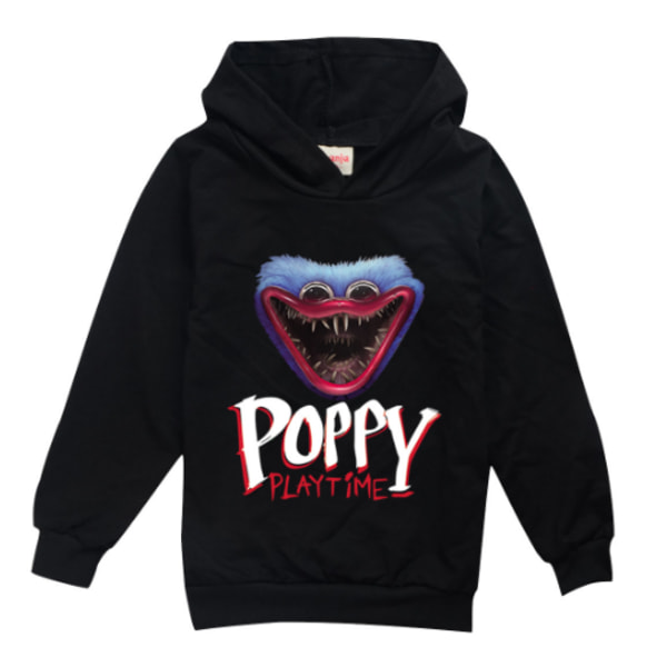 Kid Poppy Playtime Huggy Wuggy Casual Hoodie Langarmet genser black 170cm