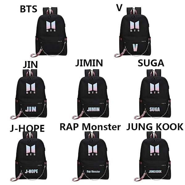 BT21 Skolväska Chain Backpack Axelväskor W
