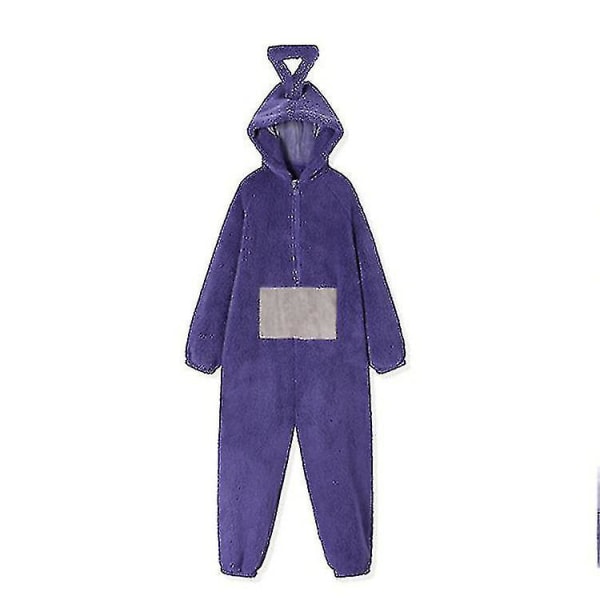 Teletubbies Onesie Pyjamas Hjemmetøj til kvinder Herrer Damer fortykket koral fleece Purple XL