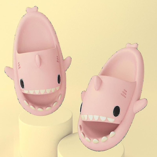 Shark Tofflor Halkfria duschtofflor Badrumstofflor Mjuka sommarsandaler för flickor och pojkar Nyhet V Pink 40 41