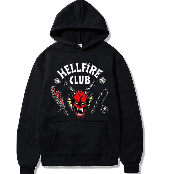 Things 4 The Hellfire Club Hoodie Halloween Costume Hoodie Coat Black XL