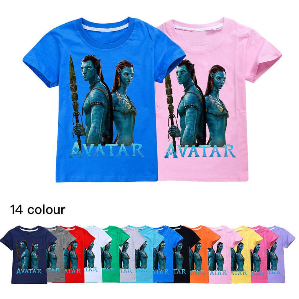 Kids Avatar 2 The Way Of Water Kortärmad 100 % bomull T-shirt Present - Navy 140CM 8-9Y