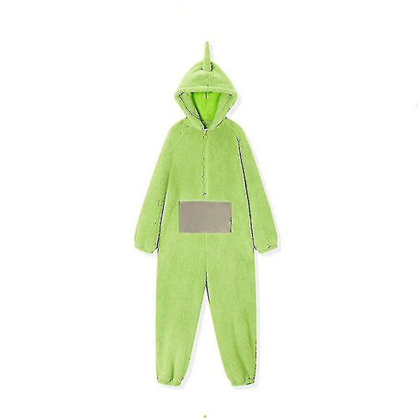 Teletubbies Yksivärinen Pyjama Hekläder Naisille Miehille Paksu Koralli Fleece Vihreä M green m