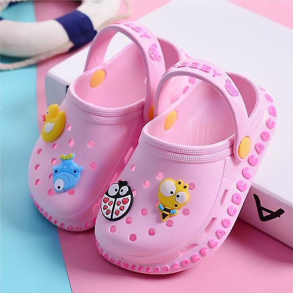 Barnetofflor for gutter og jenter - Tegneseriesko - Sommer Flip Flops - Baby innetøfler - Strand svømmetøfler for barn - pink 18(34years)