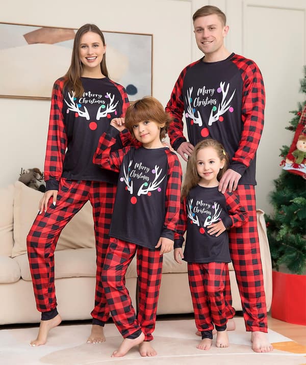 Julpyjamas Familiematchende pyjamas Voksen Ki
