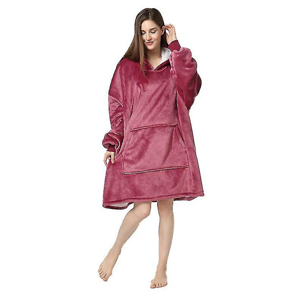 Pars hjemmekjole fortykket varm kald ekte hettepyjamas V purple