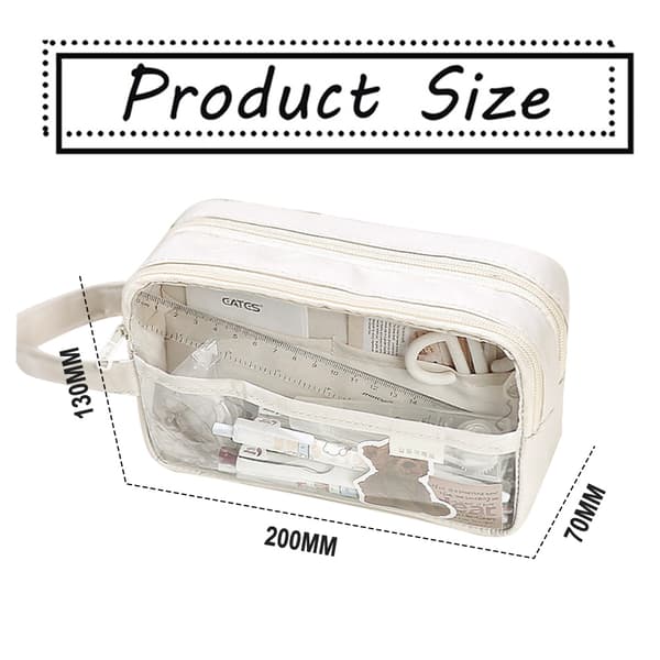 Etui Transparent Stor Oppbevaring Penn Pennal Penn off white