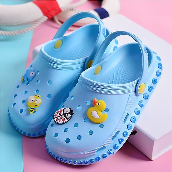 Barnetofflor for gutter og jenter - Tegneseriesko - Sommer Flip Flops - Baby innetøfler - Strandsko for barn skyblue 16(12years)