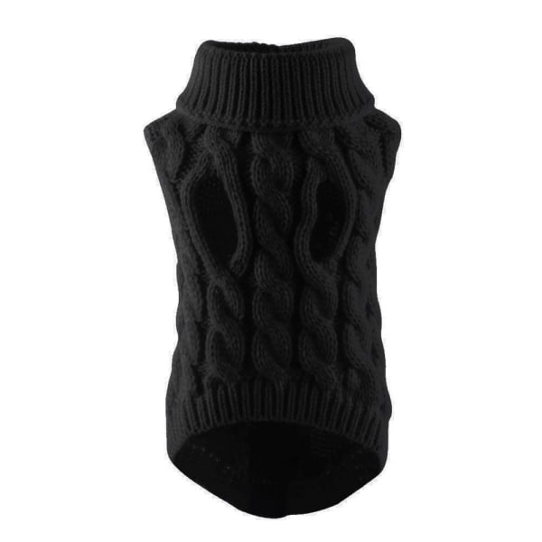 Shulemin Pet Lille Hund Kat Chihuahua Efterår Vinter Trøje Strikket Tøj Bluse Outfit, Hudfarvet Rosa M black xl