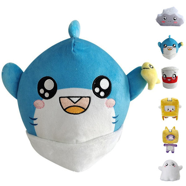 Lankybox BOXY/FOXY/ROCKY Plysch mjuk leksaksdocka spelfigur shark