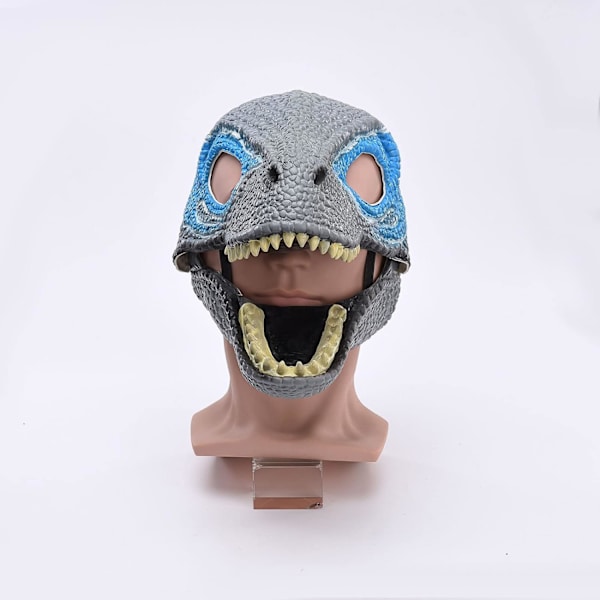BestAlice Dino Mask Moving Jaw, Dinosaur Mask Huvudbonader, Jurassic Movable Dinosaur Head Toys Velociraptor Mask Halloween Blue 23 x 15 x 13 cm/9 x 5 x 6 inch