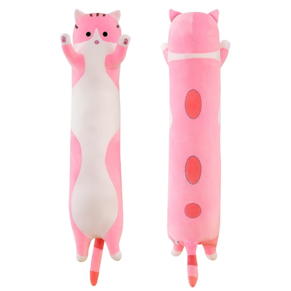 Katt Mjuk Kudde Plysch Lång Sömn Kudde Bomull Kattunge Kudde Gosiga Fyllda Söt Plysch Doll Toy Present Pink 150cm