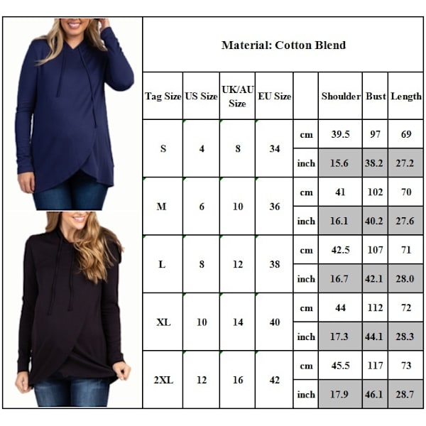 Vinter Kvinner Graviditet Moderskap Omsorg Amming darkgray 2XL