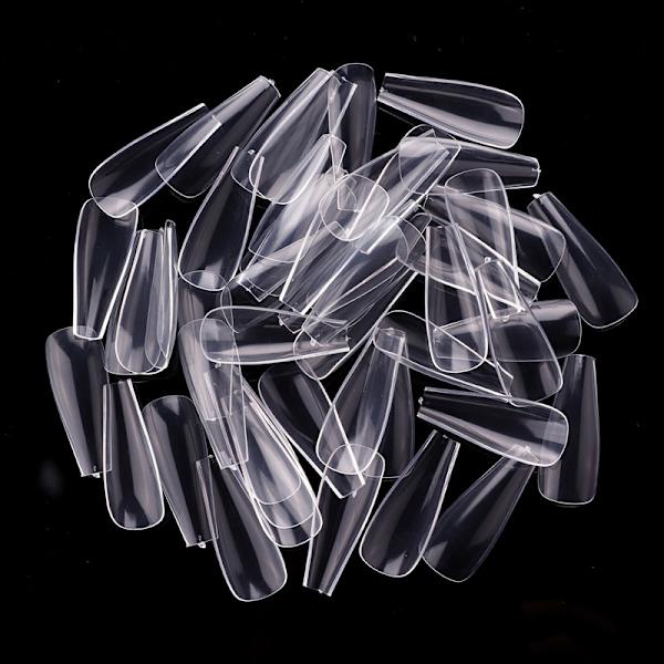 500 stk. Ballerina-formede negletipper - Clear - Akryl negletipper W