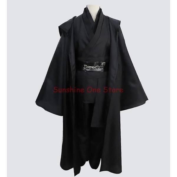 Star Wars Cosplay Kostume Anakin Skywalker Replika Jedi Kåbe Fantasia Mænd Halloween Cosplay Jedi Kostume Til Mænd Plus Størrelse 4XL Kaffe Fuld Sæt Black Full Set M