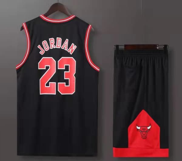 #23 Michael Jordan Baskettrøje Sæt Bulls Uniform til Børn Voksne Sort V Black 28(150-155CM)