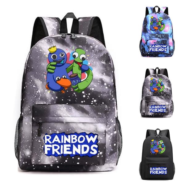 Barn Roblox Rainbow Friends Ryggsäck Skolväska Present V grey