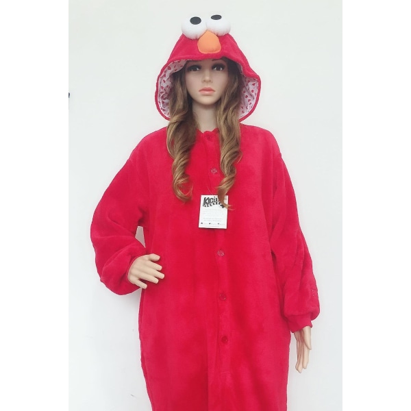 Rød Sesame Street Cookie Monster Blå&rød Elmo Kostyme Pyjamas XL