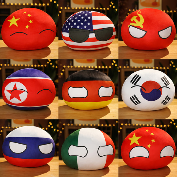 10 cm Country Ball Plysj Legetøj Polandball Hængende Countryball 7(North Korea)