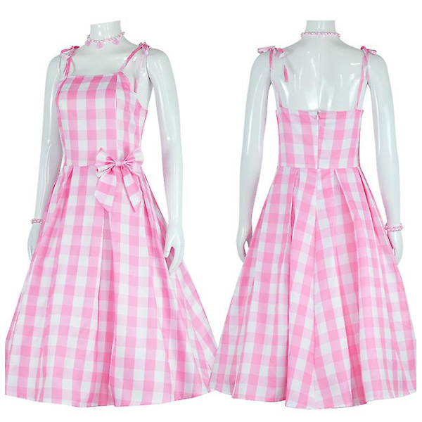 Barbie-asu naisille Barbie-mekko Ihastuttava vaaleanpunainen naisten cosplay-tyttöjen vaatteet Nainen Halloween Klassinen nukke Roolipeli Barbie-pukeutuminen M