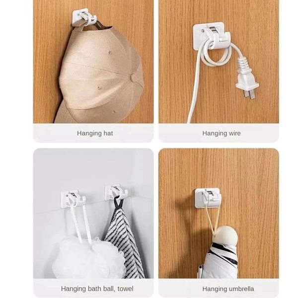 2-Pack - Gardinstångshållare Självhäftande - Stånghållare - white