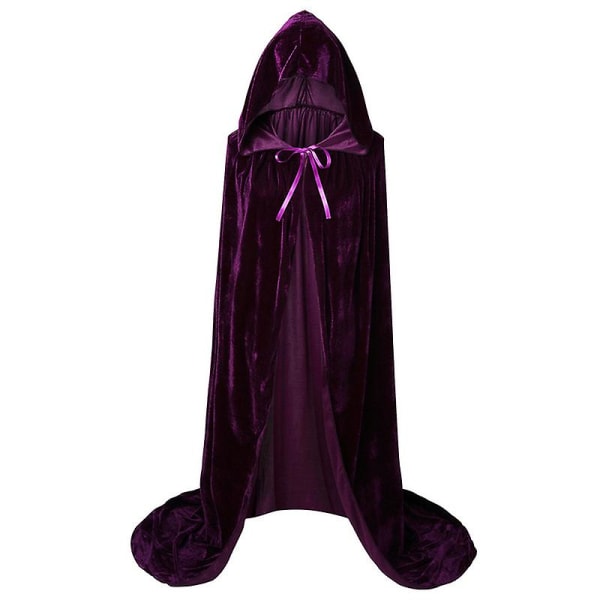 Hokus Pokus Häxkappa Halloween Sarah Winifred Sanderson Cosplaydräkt Vuxen Barn Unisex Retro Ages Cape V Purple XL 140 160cm