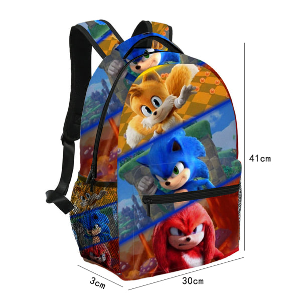Sonic ryggsäck småbarn karaktär ryggsäck skolmatsäck B