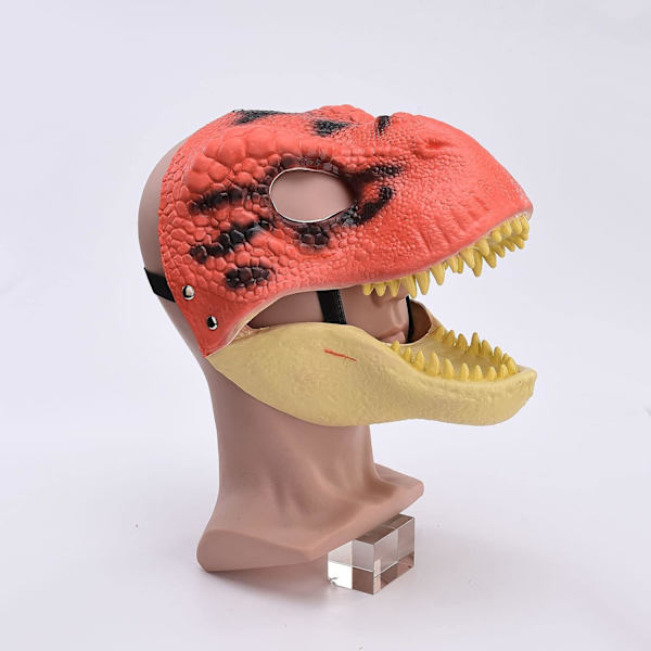 BestAlice Dino Mask Moving Jaw, Dinosaur Mask Huvudbonader, Jurassic Movable Dinosaur Head Toys Velociraptor Mask Halloween Orange 23 x 15 x 13 cm/9 x 5 x 6 inch