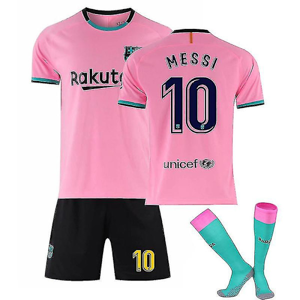 #10 Messi Barcelona trøje fodboldtrøje til mænd Fodbold T-shirt sæt til voksne børn L