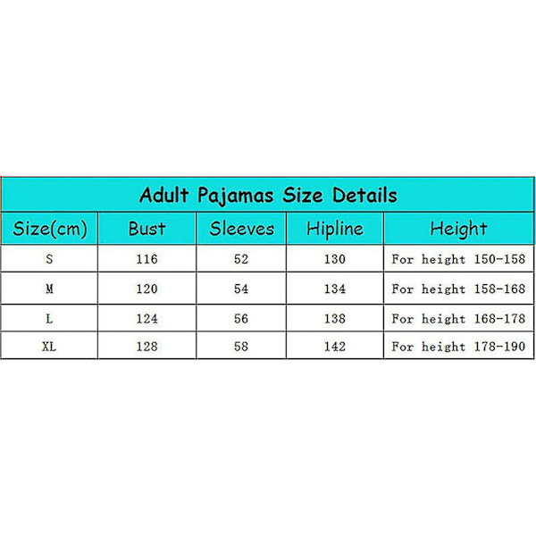 Vuxna kvinnor Stitch Pyjamas Anime Tecknad nattkläder Outfit Jumpsuit Blue M