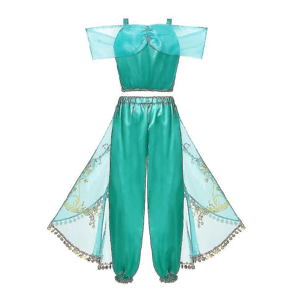 Jasmine Princess Kostyme For Jenter Aladdin Den Magiske Lampen Halloween Karneval Kostyme_y 130