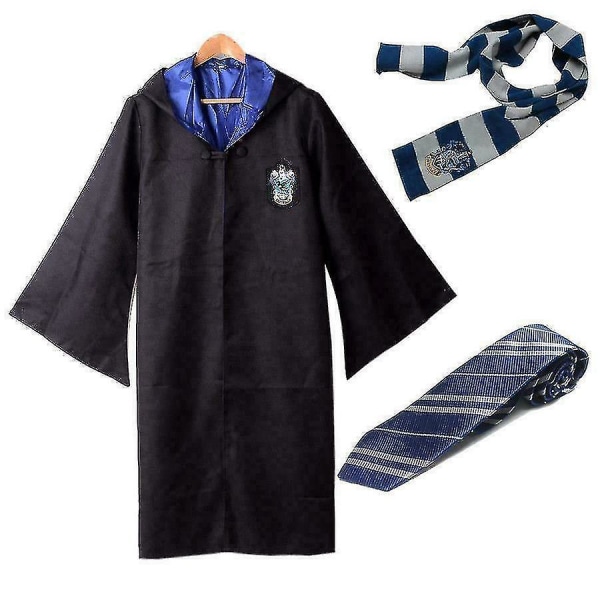Harry Potter Cosplay Kostym Unisex Vuxen/barn Robe Kappa W blue 125-135cm