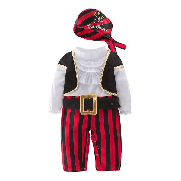 Piratkapten Kostym Romper Pojkar Bodysuits Jul Tjusiga kläder Halloween Kostymer Barn 5T