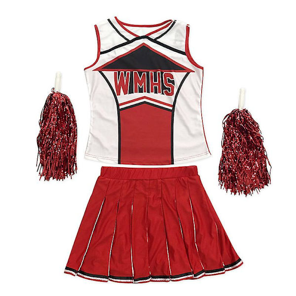 Cheerleader Costume Cheerleader Athletic Sport Uniform Fancy Dress Uniform Red XL