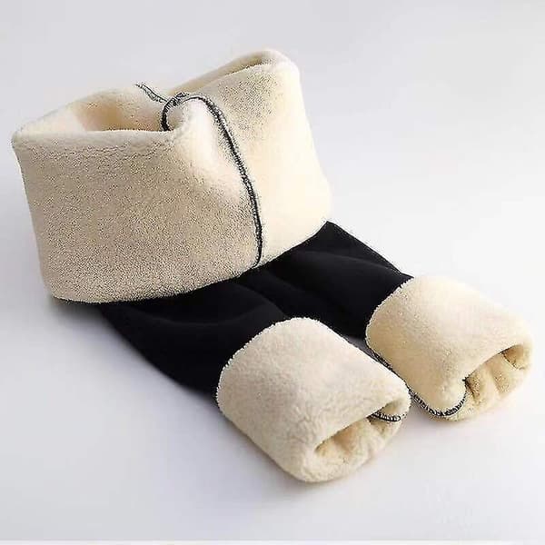 Vinter Sherpa Fleece-fôrede Leggings for Kvinner black 3XL