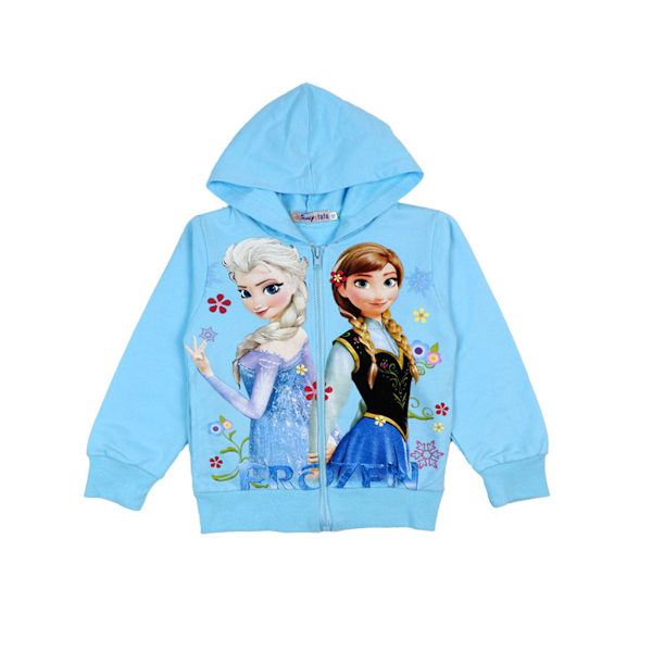 Børne Piger Frozen Elsa Anna Jakke Varm Zip Hoodie Frakke Ydertøj Z wathet 130cm