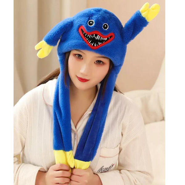 Rolig plysch Poppy Playtime hatt Cosplaydräkter V Blå
