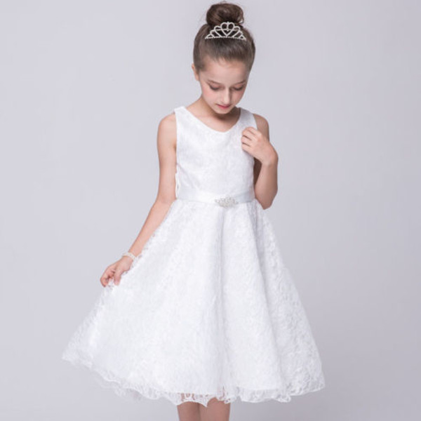 Tyttöjen virkattu pitsimekko, prinsessahäät white 3year