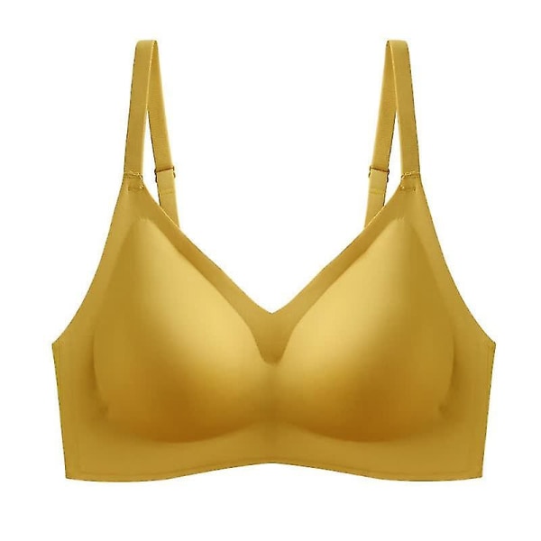 -piece Viskos sömlösa underkläder Bakre rader Dubbel-le Mottagning av extra mjölk Push-up gummi icke-trådad BH yellow XS