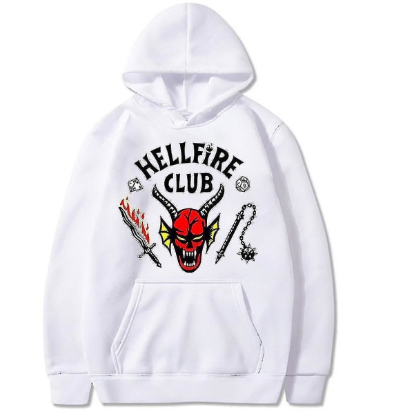 Ting til The Hellfire Club Hoodie Halloween Kostume Hoodie Frakke White M