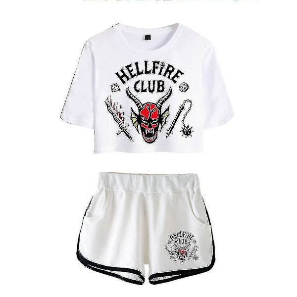 Stranger Things Season4 Hellfire Club Crop Shorts Z W Color 3 XL