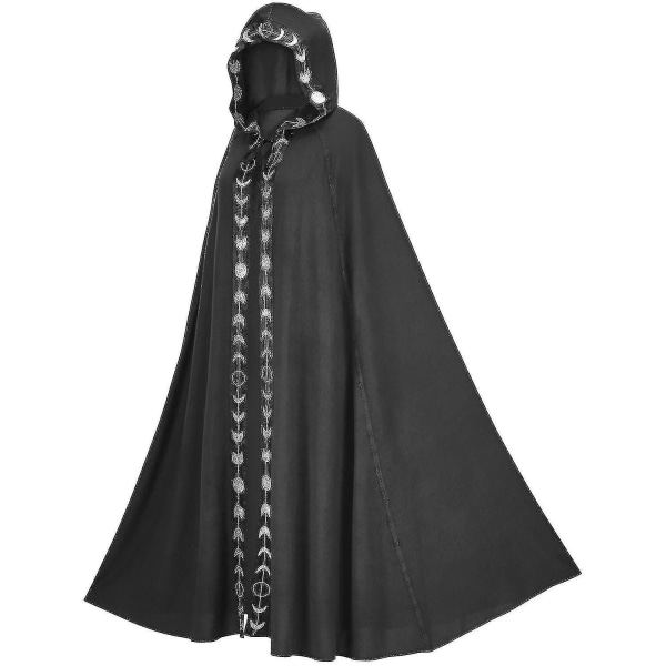 Hætte Kappe Middelalderlig Renaissance 5-farvet Kappe Halloween Cosplay Kostumer Film Og Fjernsyn Cos Kostumer Jb5-2-G Black one size