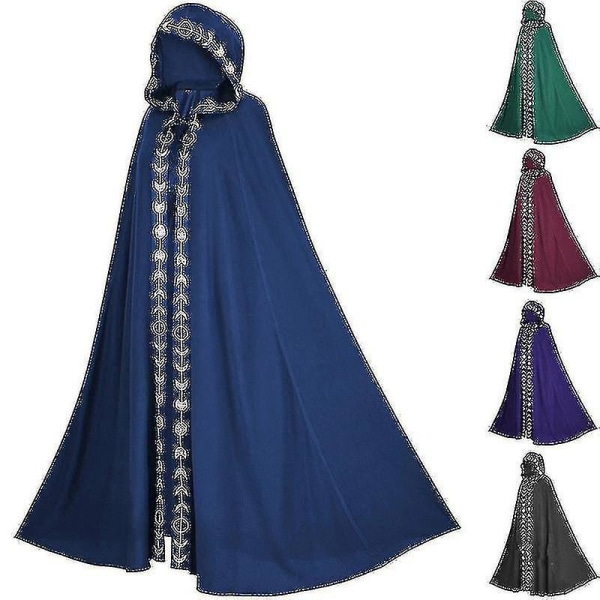 Hætte Kappe Middelalderlig Renaissance 5-farvet Kappe Halloween Cosplay Kostumer Film Og Fjernsyn Cos Kostumer Jb5-2-G Red one size