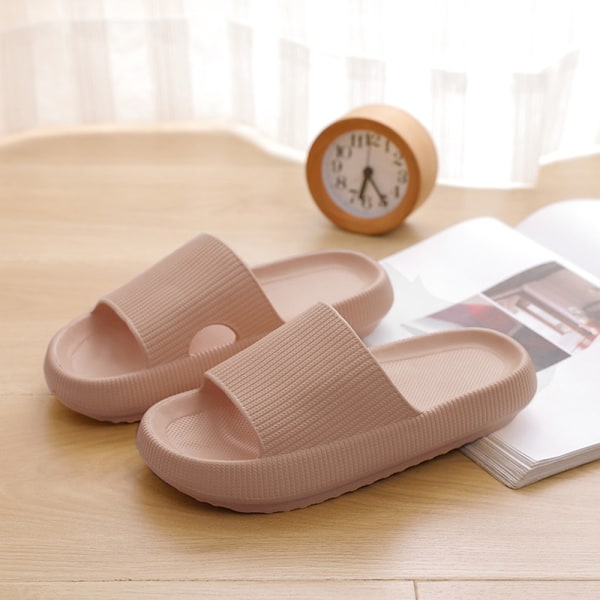 Hem Mjuka Tofflor Dam/män Tjockbottnad Tofflor Inomhusbadrum khaki 38/39