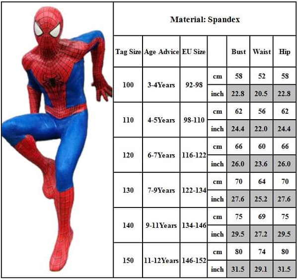 Marvel Spider-Man Cosplay KlÃ¤der SuperhjÃ¤lte Barn Jumpsuit Red 9-11 Years