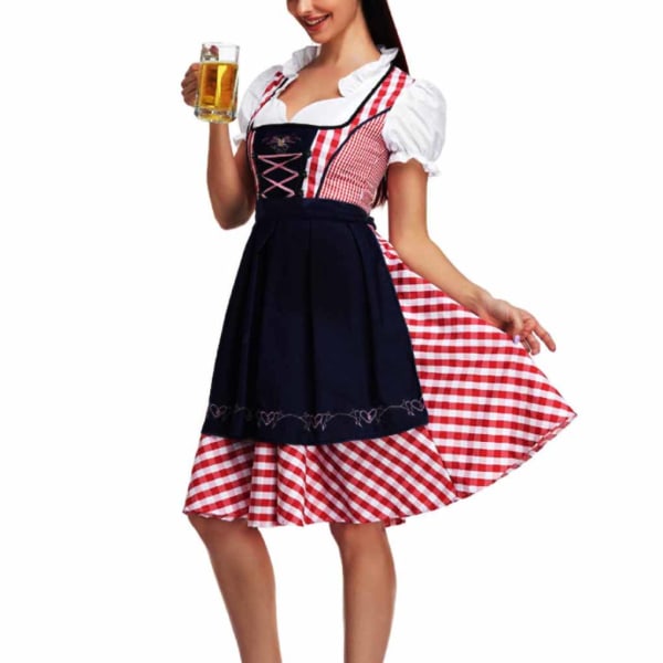 Oktoberfest Klänning Dam Förkläde Servitris Klänningar Bekväma Black XL