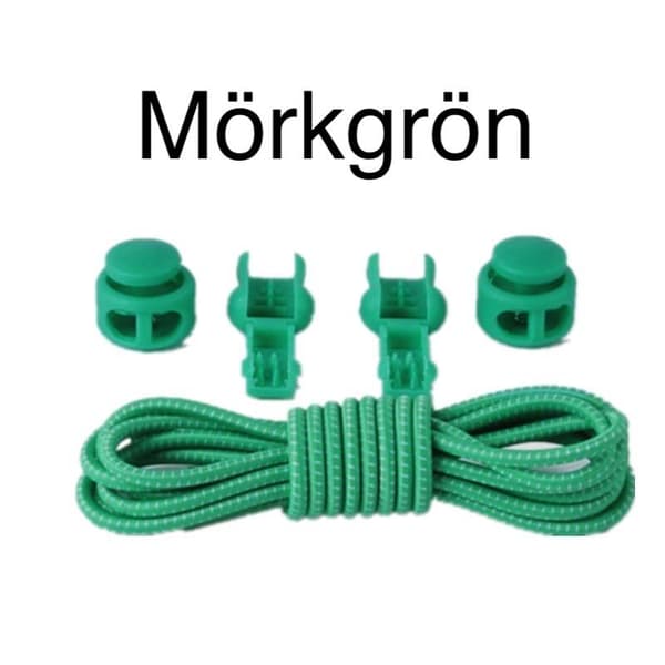 Elastiske Snørebånd (Inkl. Lås) Grön